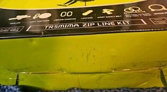Trsmima 150 ft Zip Line Kit 100% Rust Proof W/ Safety Harness 350lb Limit