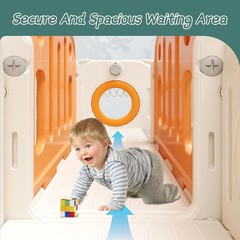 8 in1 Toddler Slide Kids Climber Slide with Storage Space Outdoor Playset Orange