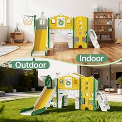 BIERUM 10 in 1 Toddler Slide Set – Baby for Toddlers Green Yellow Combo