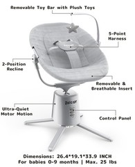 Baby Swing,Baby Swings for Infants with 3 Modes & 5 Speeds, BT Enabled App & …