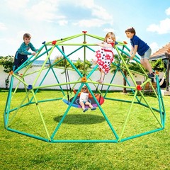 Hapfan 10FT Climbing Dome Saucer Swing Set Rust-Resistant Outdoor Playset 800lbs