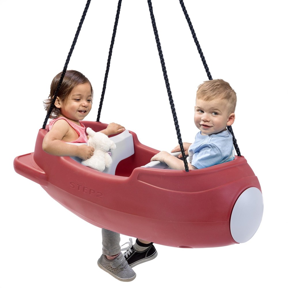 Step2 Rocket Swing for Two, Baby Outdoor Swing, Outside Maroon
