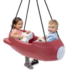 Step2 Rocket Swing for Two, Baby Outdoor Swing, Outside Maroon