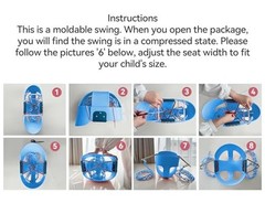 Toddler Swing, Full Bucket Baby Swing Seat & Iron Chains () | Fits Blue