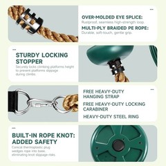 Durable Climbing Rope Swing with 220lb Capacity & Kids Disc Seat for Outdoor Fun