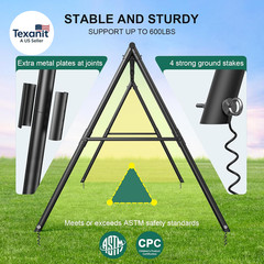 600Lbs Heavy Duty Swing Set with 1 Platform Swing, 2 Belt Swings,A Frame Metal S