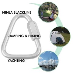 Set of 5 Carabiners for Ninja Slackline. Triangle Shaped Quick Links for Ninj…