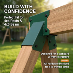 A-Frame Swing Set Bracket Kit, 2-Piece Wood Swing Hardware for Outdoor Playgroun