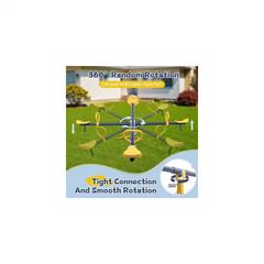 Blue Kids Outdoor Seesaw Teeter Totter with 360° Rotation, Freestanding Playgrou