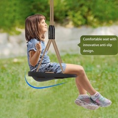 Heavy Duty Swing Seat with Adjustable Rope and Carabiners, Non-Slip Cushion S…