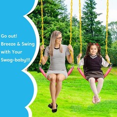 2 Pack Heavy Duty Swing Seat, Swing Set with 4 Snap Hooks for Kids Outdoor Play