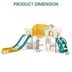 8 in 1 Toddler Climber Slide Playset Outdoor Indoor Slide Playset for Kids