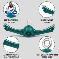 YAMIPROBI Swing Spins Set: 360° Handle Twist-Spin 15″ x 5.3″ x 3.5″, Green