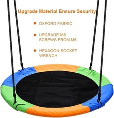 Large Family-Friendly 40-Inch Saucer Swing – Easy Installation & Portable