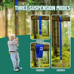 Tree Swing for Kids,Climbing Rope with Platforms,Disc Swing Seat Set Green