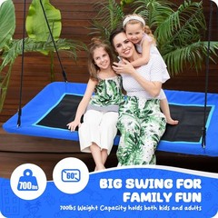 Spacious Waterproof Tree Swing with 2 Hanging Straps – Safe for Kids & Adults=