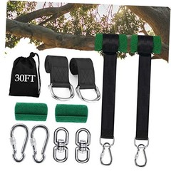 Tree Swing Hanging Straps Kit (Set of 2) – 3FT/8FT/10FT/20FT/Heavy 30FT Black