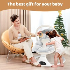 Electric Baby Swing with Remote Control – 5 Natural Motion Speeds, Detachable…