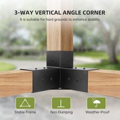 Grehitk Pergola Kit, Pergola Brackets 3-Way Right Angle Corner Bracket Woodwo…