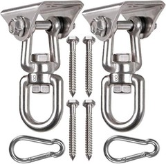 2 Pack Heavy Duty 360° Swivel Swing Hanger, Stainless Steel Swing Hook for Ce…