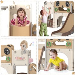 9 in 1 Toddler Slide and Climber Playset Indoor Outdoor Kids Slide with