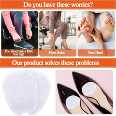 9 Pairs Felt Shoe Tongue Pads Self Adhesive Cushion Inserts White Large Size