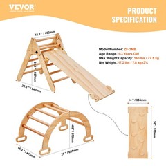 Montessori Climbing Set 5-in-1 – Pikler Triangle, Ramp & Arch for Toddlers 1-3