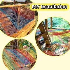 Multicolored Climbing Cargo Net 14.7′ x 9.8′ – Double Layer Playground Safety Ne