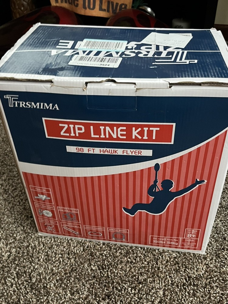Trsmima Zipline Kit for Backyards 98 ft Zip Line for Kids Adults 350#