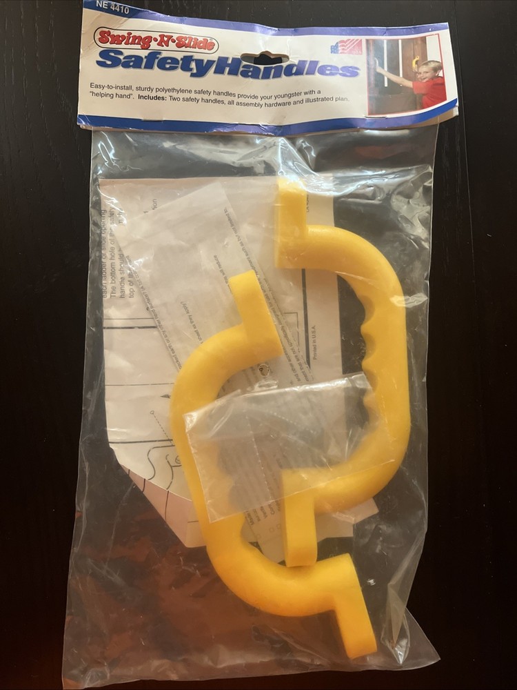 Swing-N-Slide Play Yellow Safety Handles Wooden Outdoor Play Sets NE4410 NEW