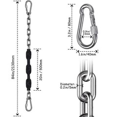 2 Stainless Steel Chains (84″) Swing Chains, Heavy Duty Swing Hardware,4 Quic…