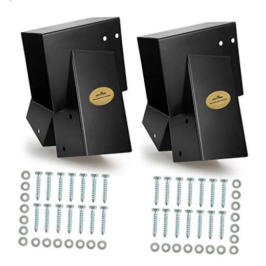 2 Swing Set Brackets for Swing Set A-Frame Heavy Duty with All Mounting Black