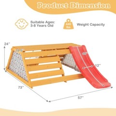 5-in-1 Indoor Kids Wooden Climber Gym Playset With Climbing Rope & Climbing Wall