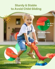 360° rotating 55lb capacity toddler seesaw for ages 3+ with adjustable design