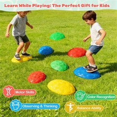 8 Pcs Balance Stepping Stones Kids River Rocks Obstacle Course Sensory Non-Slip