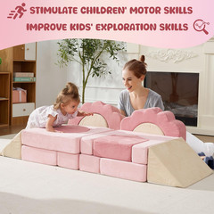 Foam Climbing Toys for Toddlers, 13Pcs Climb and Crawl Activity Playset, Soft Pl