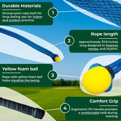 Golf Rope Swing Trainer – Weighted Rope with Ball, Improve Swing Speed, Tempo…