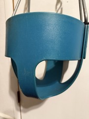 Commercial Full Bucket Toddler Swing Seat with Safe Plastic Coated Chains Blue