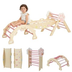 7-in-1 PiklerTriangle Climbing Set, Collapsible Wooden Montessoris Climbing Toy