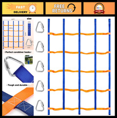 Outdoor Climbing Net for Kids – Portable Ninja Rope Ladder & Monkey Bars for Jun