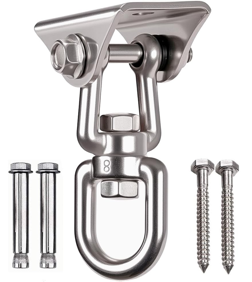 Heavy Duty 360° Swivel Swing Hanger, Stainless Steel Hammock Hook for Ceiling…