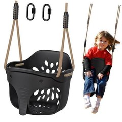 Heavy Duty High Back Full Bucket Toddler Swing Seat, Black Bucket Swing