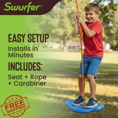 Swurfer Blue/Orange Wood Tree Swing