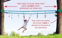 Double Ninja Slackline Obstacle Course for Kids | 80 Foot Line | Ninja Slackl…