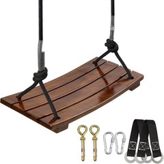 Wood Swing Seat Carbonized Hanging Wood Tree Swing 16.9 x7.9 x0.5 in Adult Kids
