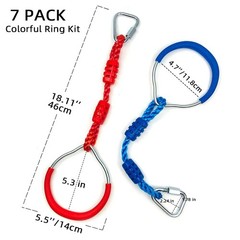 7 Colorful Ninja Ring Fitness Gymnastic Ring Outdoor Backyard Playground Trai…