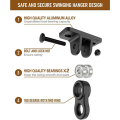 Heavy Duty Swing Hangers Kit with Screws Bolts for Porch Patio Yoga Seat Indoor