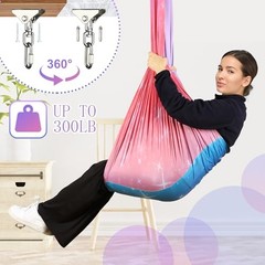 Sensory Swing, Indoor & Outdoor Sensory Swing for Kids & Adults, Pink-purple