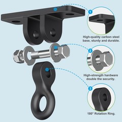 Heavy Duty Swing Hangers, Porch Swing Hanging Kit, Black Cast Iron Swing Hook…