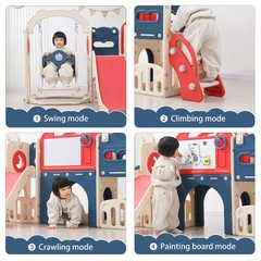 12 in 1 Toddler Slide and Swing Set, Toddlers 1-3,Kids Playset for Toddlers